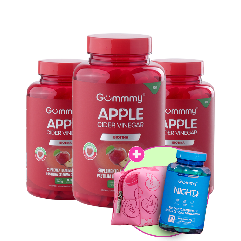 3 Gummy® Vinagre de maçã + 1 Night + 1 Necessaire