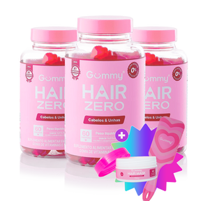 3 Gummy® Hair + 1 Escova + 1 Hair Mask