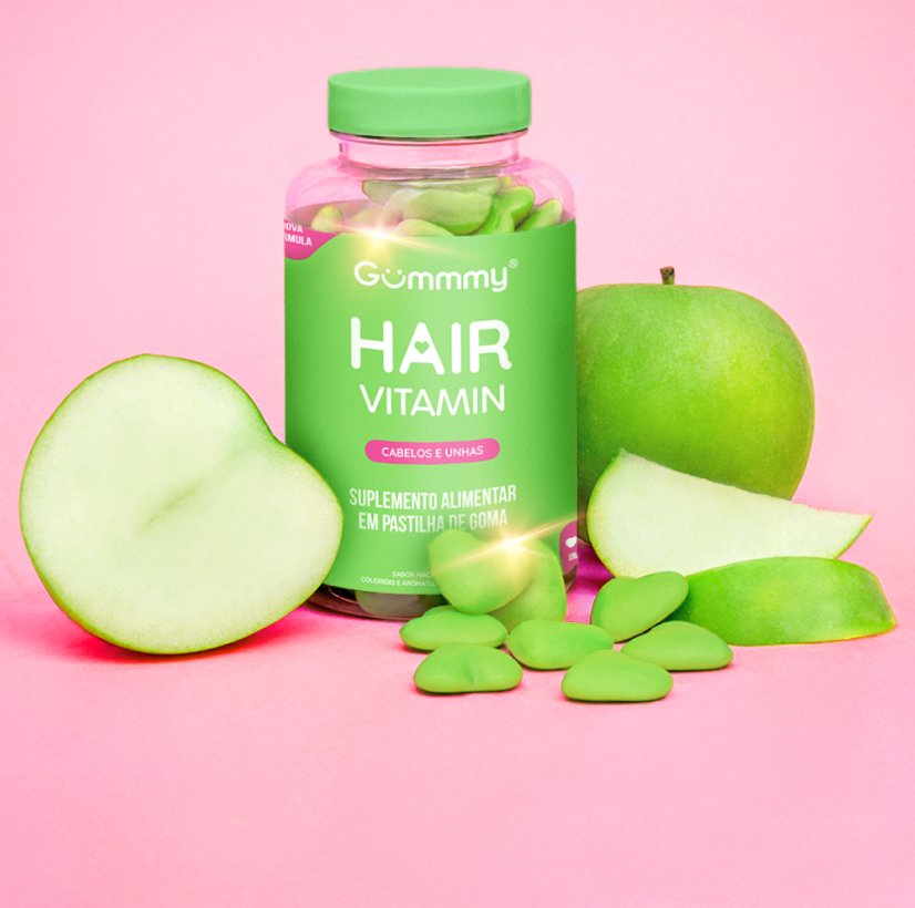 2 Gummy Hair® - Maçã Verde 180 g